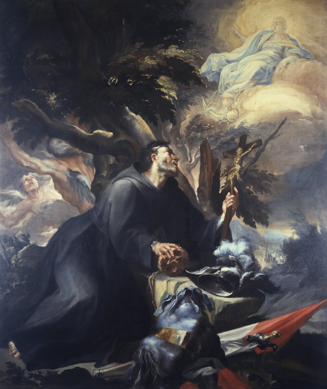 William Of Aquitaine In Penance, olie på lærred af Domenico Antonio Vaccaro