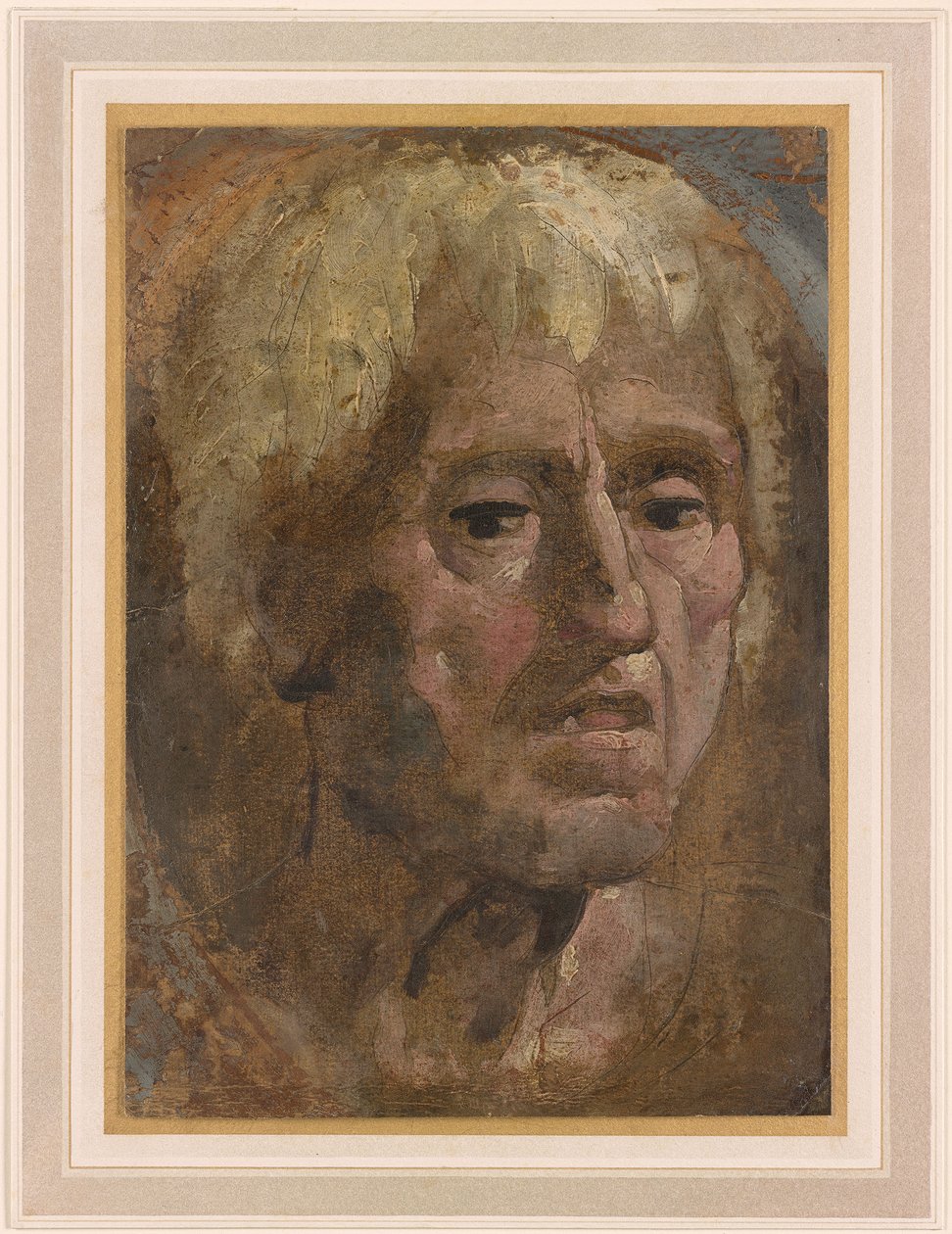 Beccafumi - Hoved af en gammel mand med åben mund, 1535 af Domenico Beccafumi