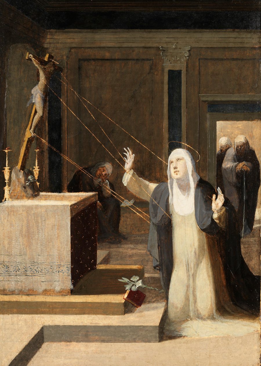 Beccafumi - Sankt Katharina modtager stigmata, 1545 af Domenico Beccafumi