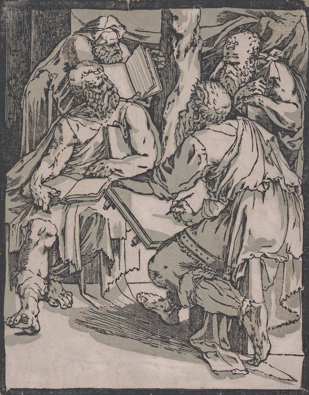 Fire læger i kirken, ca. 1540-1550. af Domenico Beccafumi