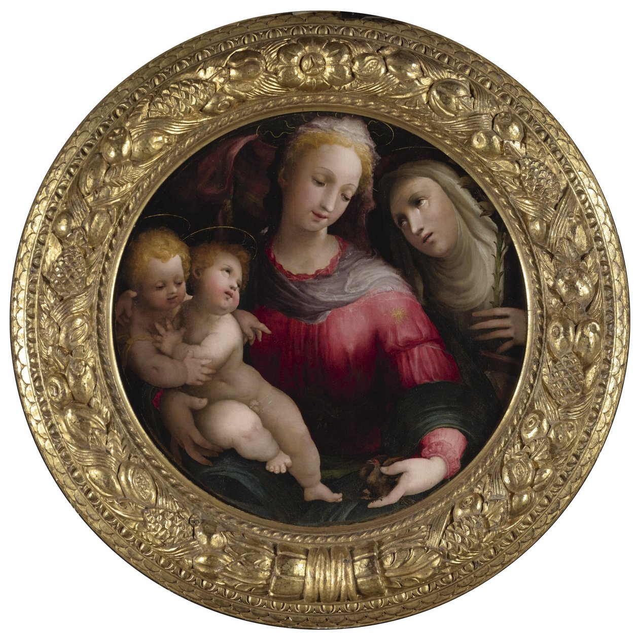Madonna og barnet med den spæde Johannes Døberen og den hellige Katarina af Siena af Domenico Beccafumi