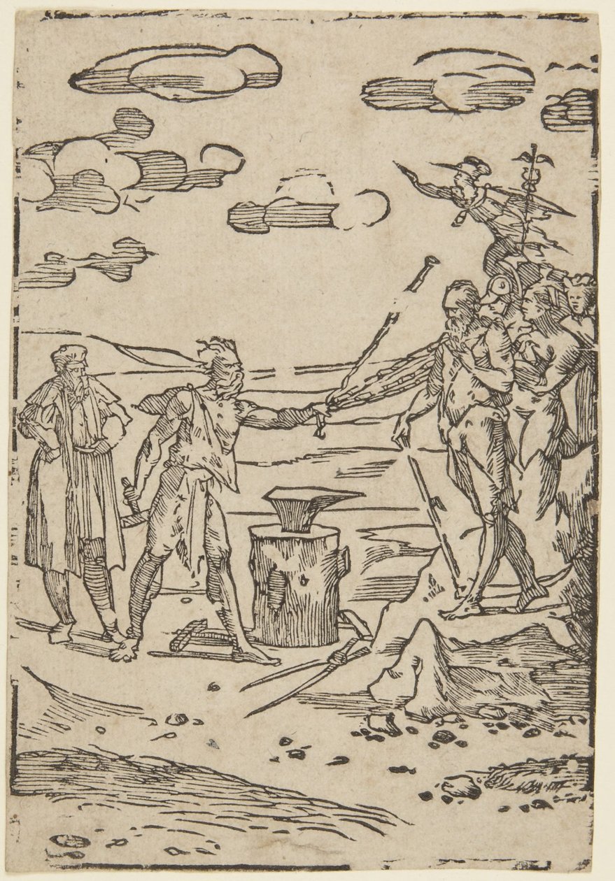 »Smeden«, nr. 5 i serien »Alkymiens praksis« af Domenico Beccafumi