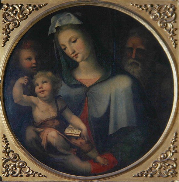 Den hellige familie med den unge Johannes Døberen, ca. 1518 (olie på panel) af Domenico Beccafumi
