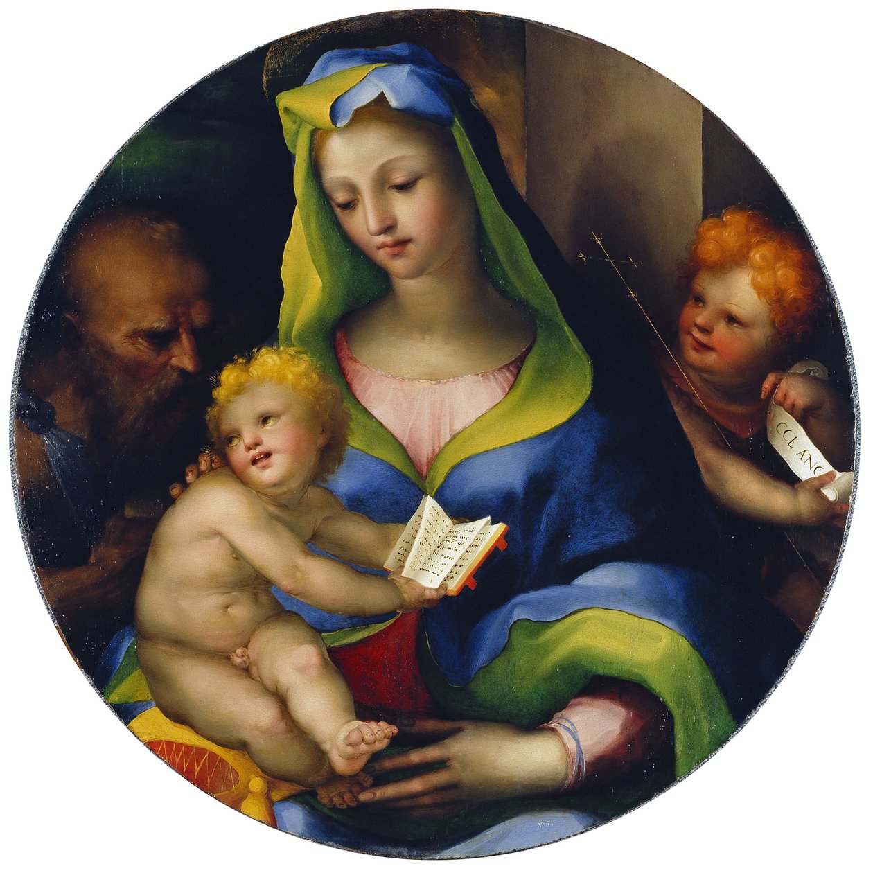 Jomfruen og barnet med spædbarnet Sankt Johannes og Sankt. Jerome af Domenico Beccafumi