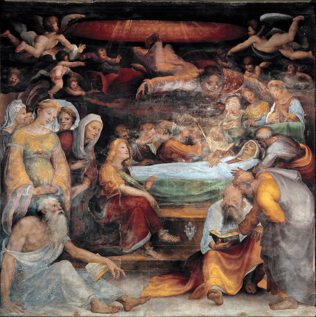 Jomfruens død. Maleri af Domenico Beccafumi (1486-1551) af Domenico Beccafumi