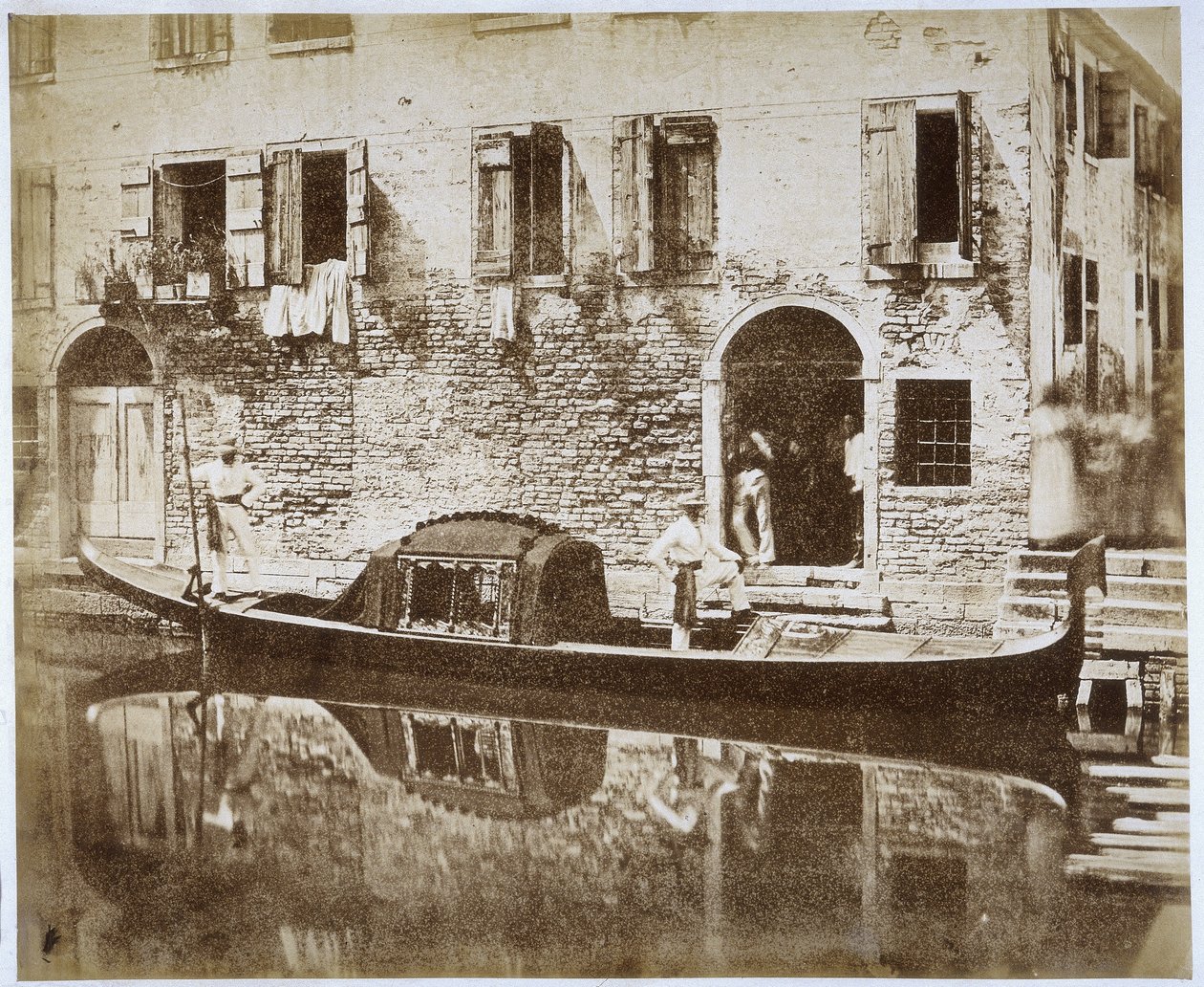 Gondol i Venedig, ca. 1855 af Domenico Bresolin