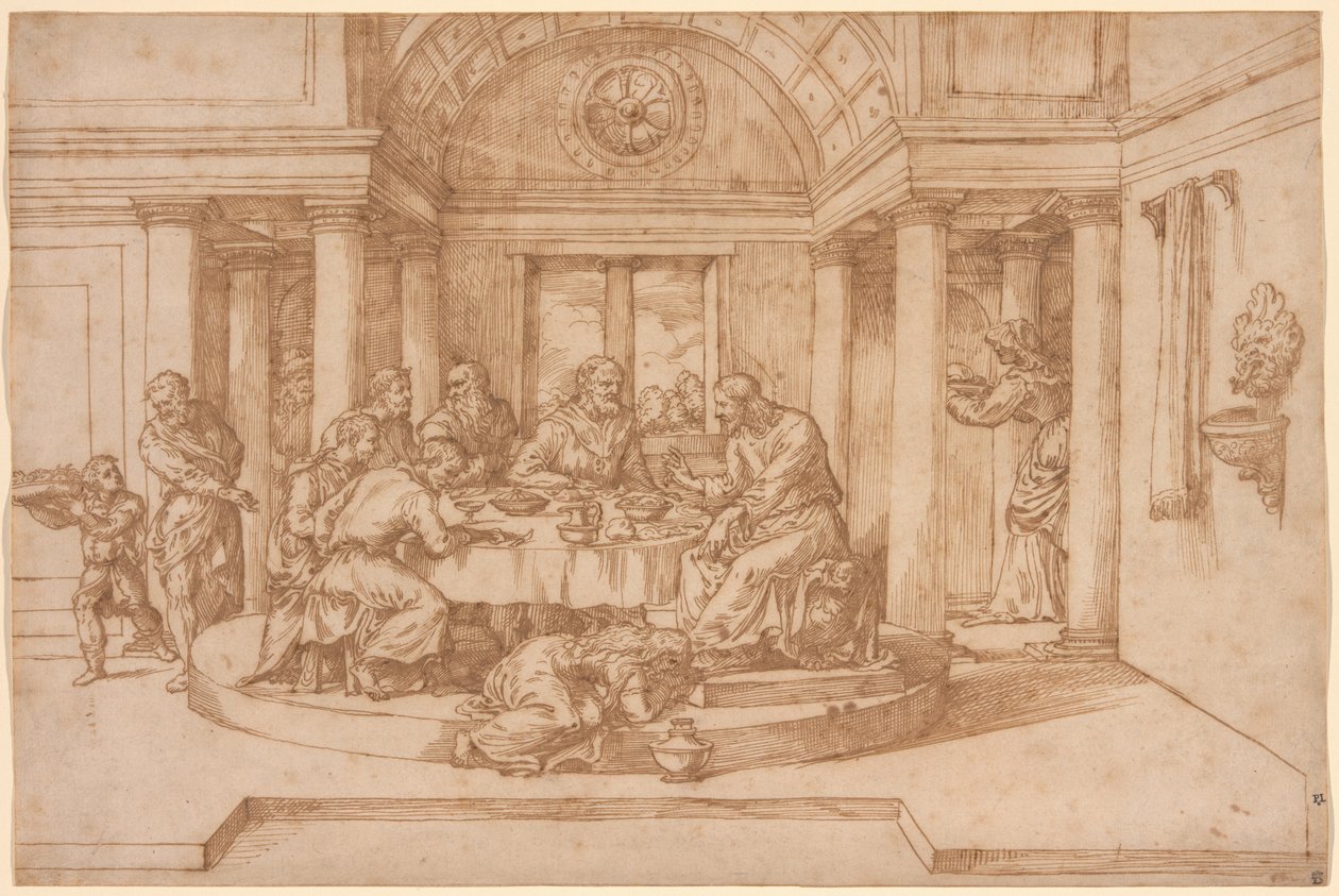 Kristus i farisæeren Simons hus af Domenico Campagnola