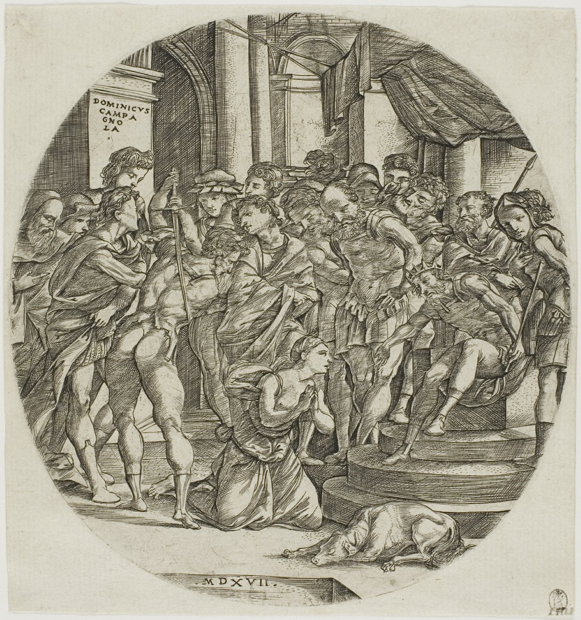 Halshugningen af den hellige Catherine af Domenico Campagnola