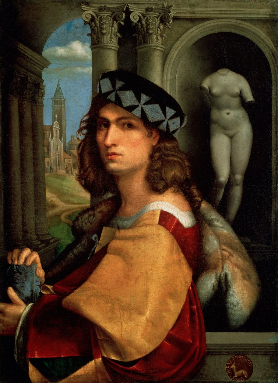 Portræt af en mand, selvportræt, 1512 af Domenico Capriolo