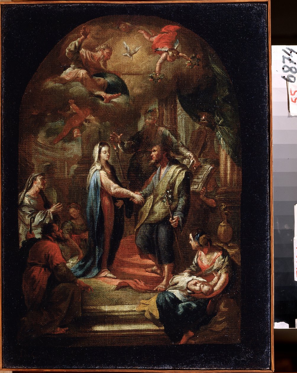 ""Jomfruens ægteskab"" (Maria og Josefs ægteskab) Maleri af Domenico Corvi (1721-1803) Statens kunstmuseum fra det 18. århundrede, Tula, Rusland af Domenico Corvi