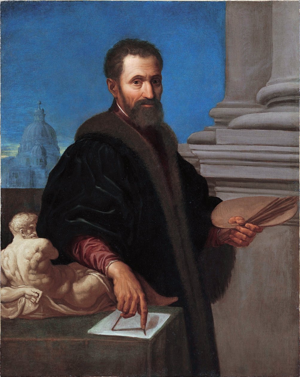 Portræt af Michelangelo Buonarroti af Cresti (kaldet Il Passignano), Domenico (1559-1638) - Olie på lærred - Galleria Enrico Lumina, Bergamo af Domenico Cresti