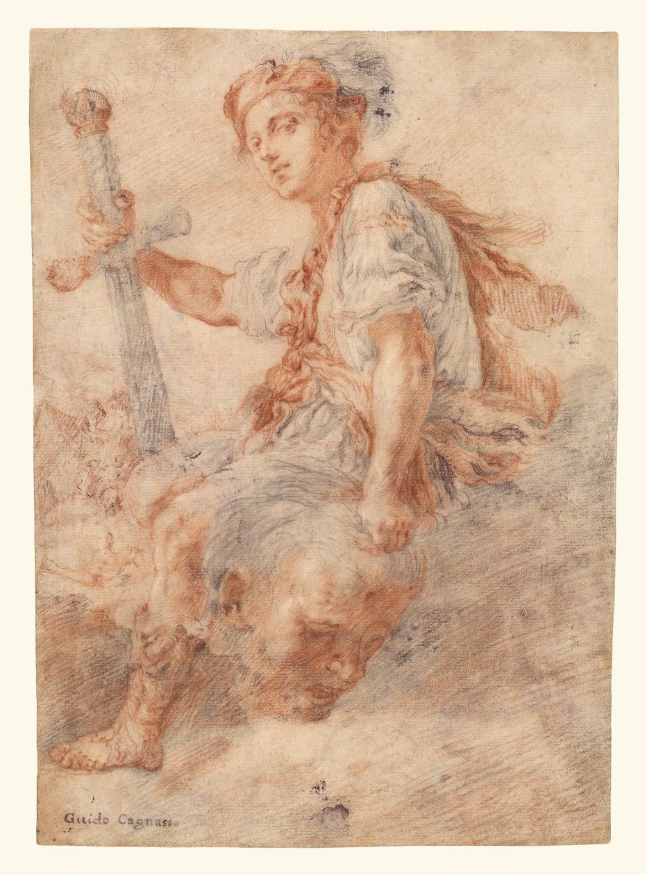 David med Goliat-hovedet (recto); To studier, det ene af en kvinde (verso) af Domenico Fetti