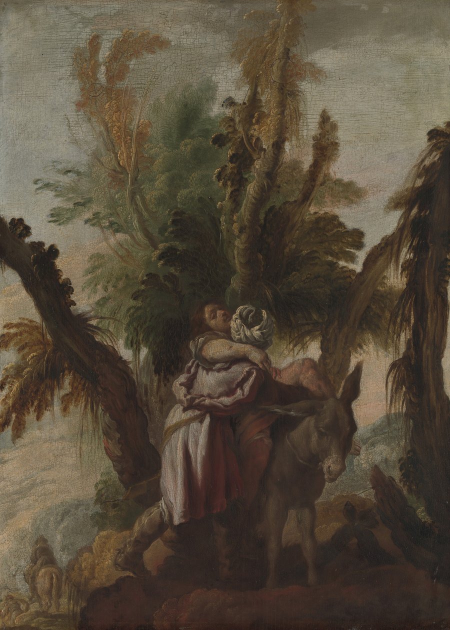 Den barmhjertige samaritaner, ca. 1618-22. af Domenico Fetti or Feti