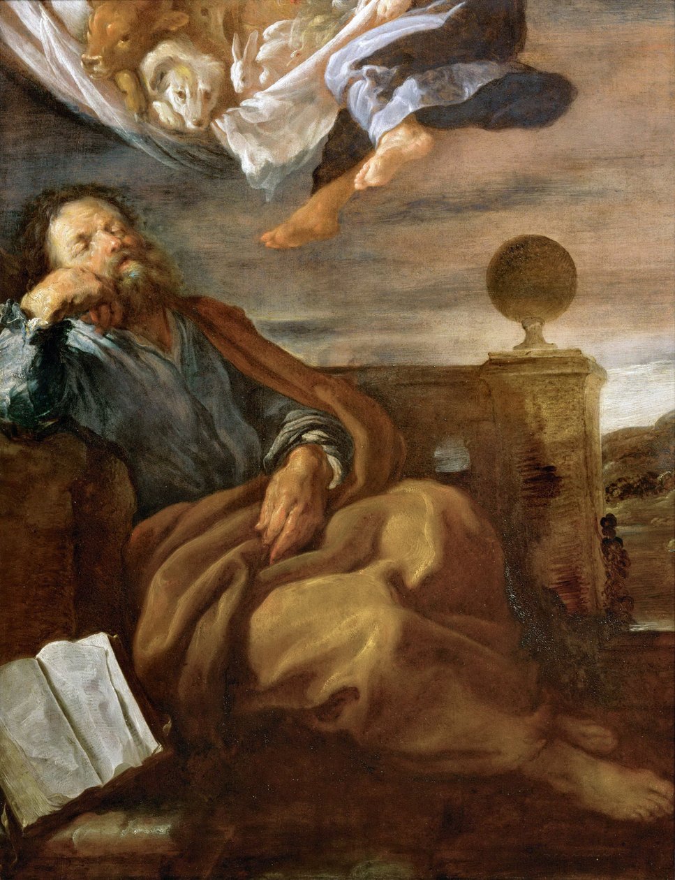Barok : Pierre et la vision de la grande nappe - Peters vision af et ark med dyr par Fetti, Domenico (1588/90-1623), ca 1619. Olie på træ, 66x51. Kunsthistorisk museum, Vienne af Domenico Fetti or Feti