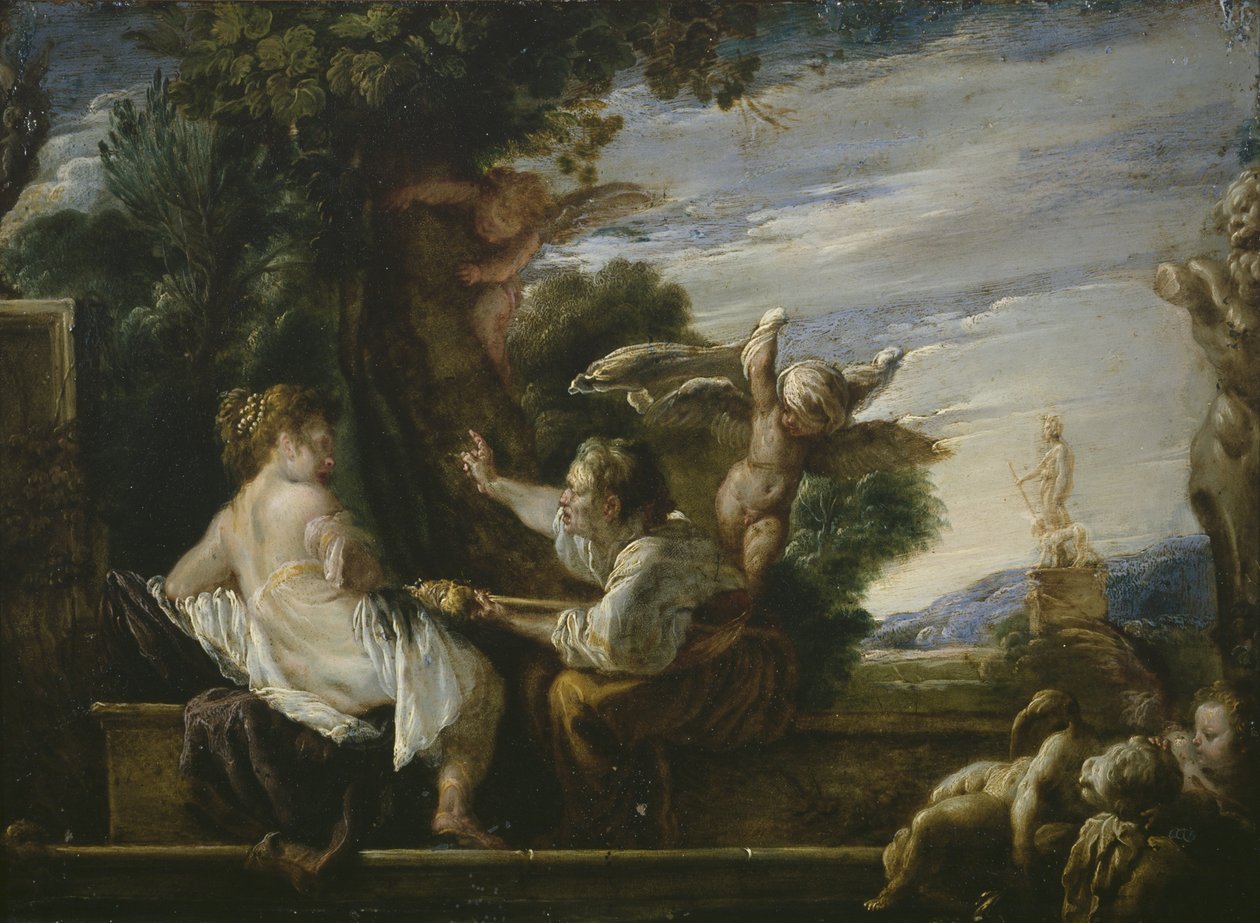 Vertumnus og Pomona, c.1621-23 af Domenico Fetti or Feti