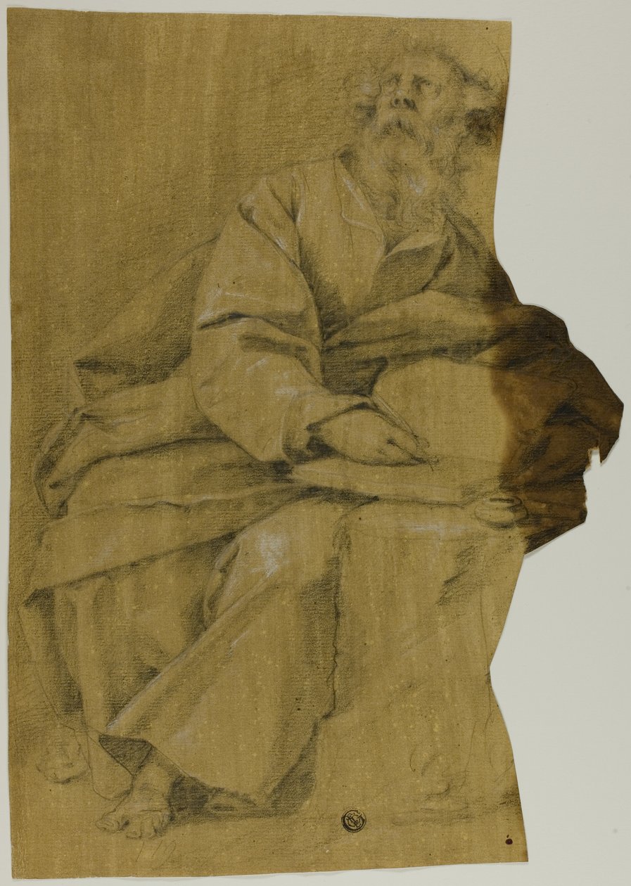 Evangelistskrivning ved skrivebordet af Domenico Fiasella