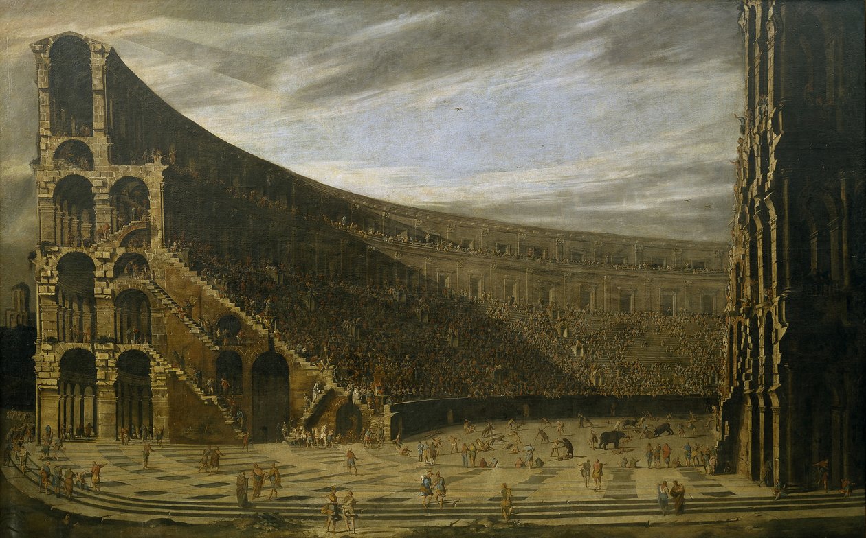 Perspektiv af et romersk amfiteater af Domenico Gargiulo