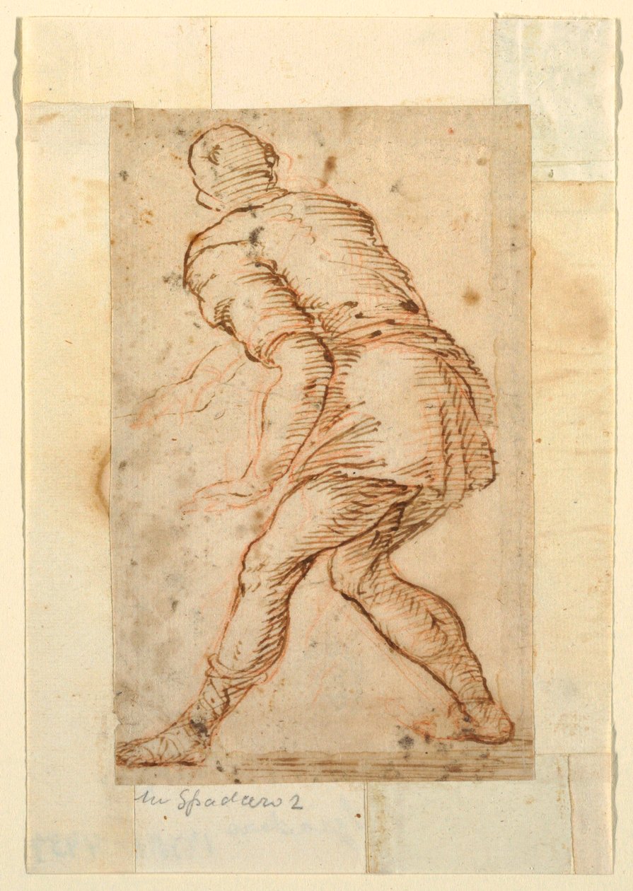 Figurstudie af en mand af Domenico Gargiulo, called Micco Spadaro