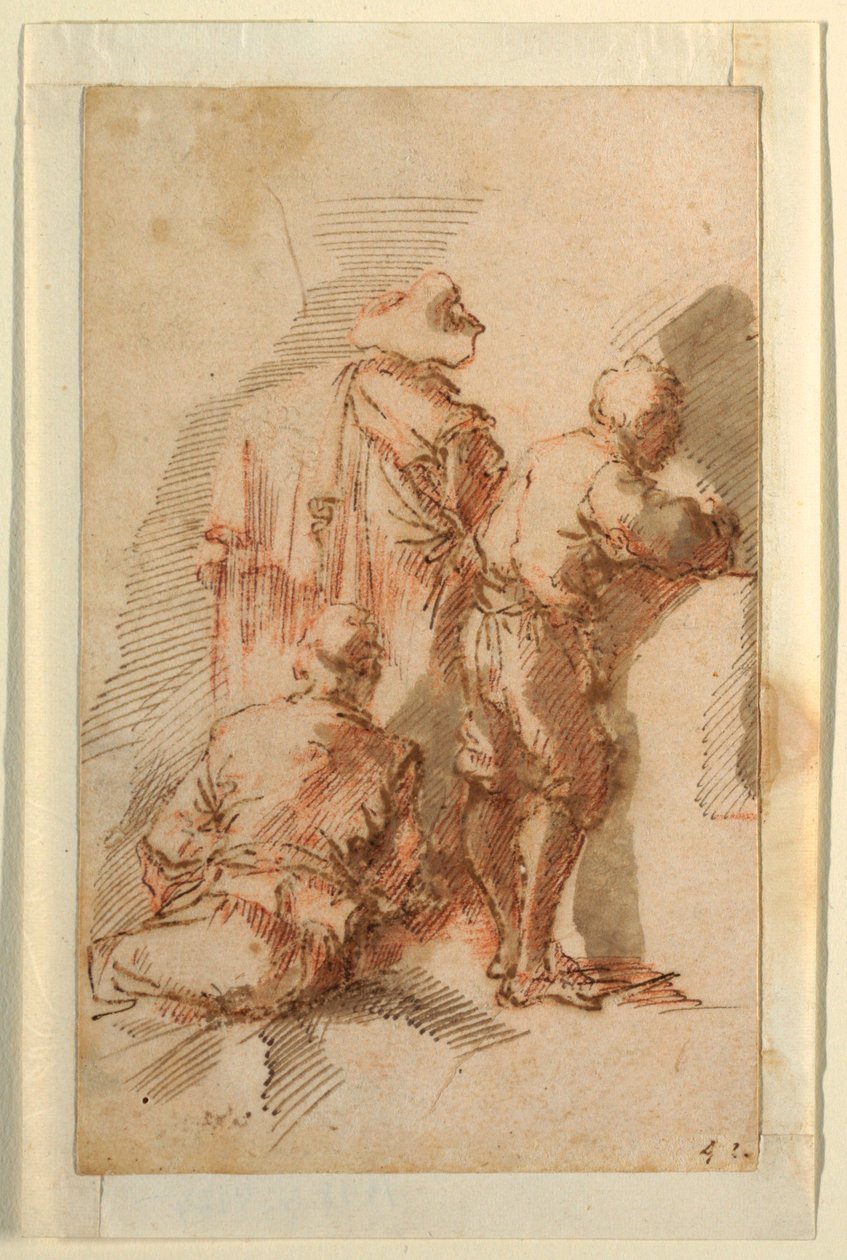 Tre Mænd af Domenico Gargiulo, called Micco Spadaro