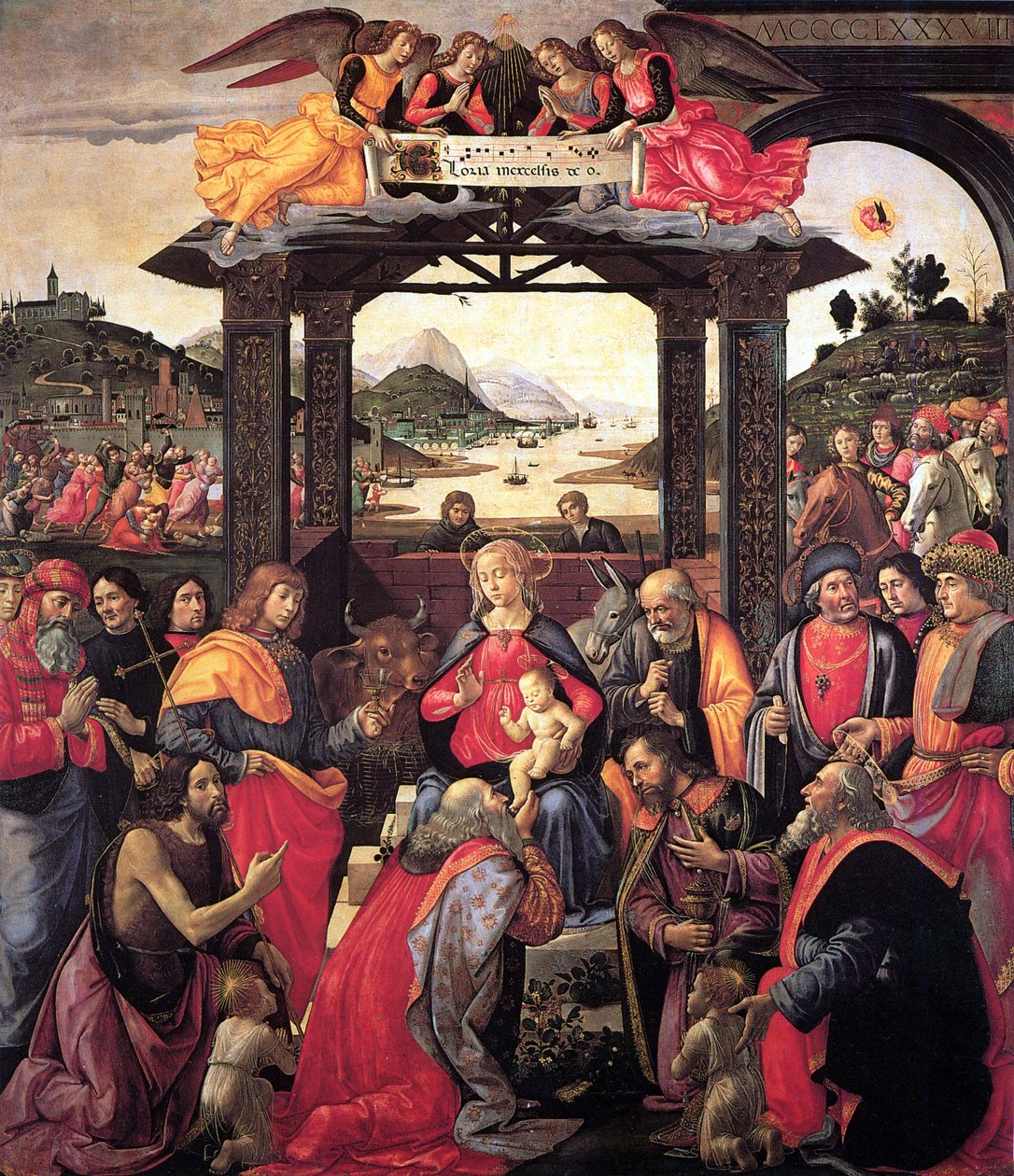 Kongernes tilbedelse fra Ospedali degli Innocenti af Domenico Ghirlandaio
