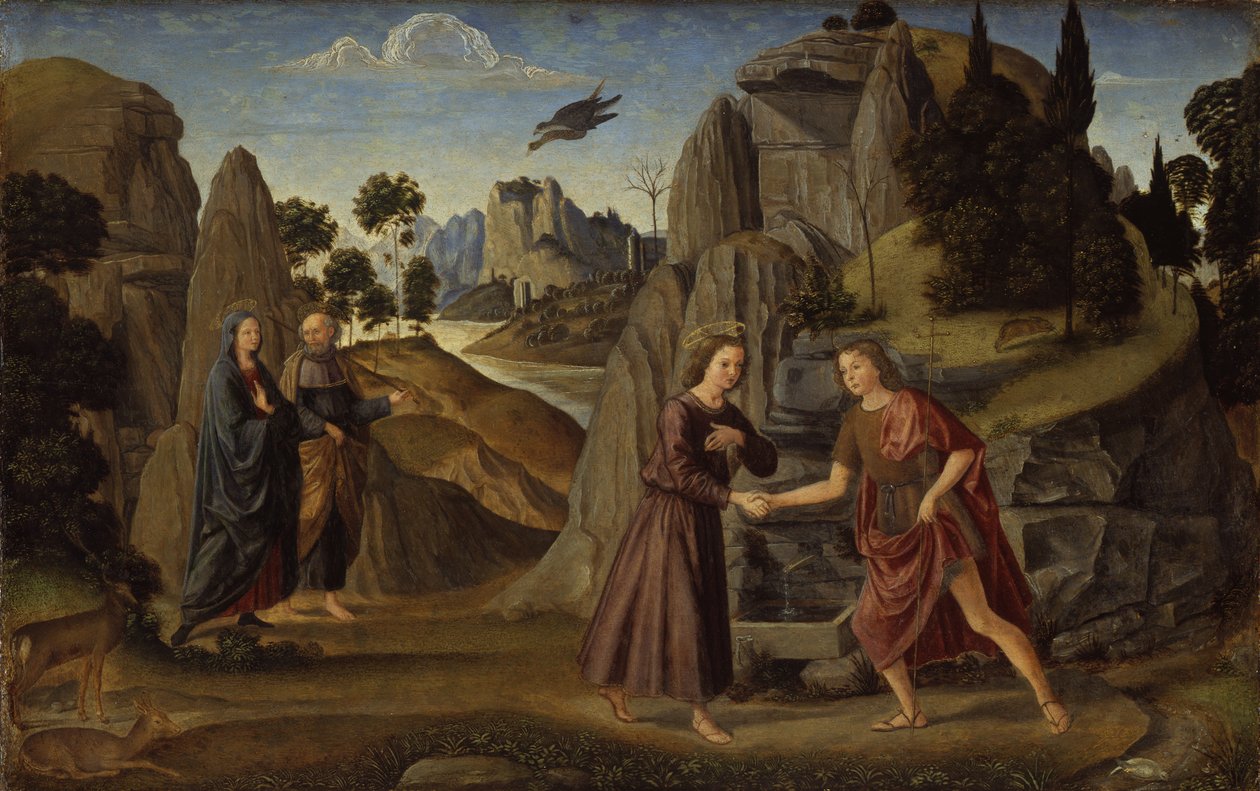 Kristusbarnets møde med den unge Johannes af Domenico Ghirlandaio