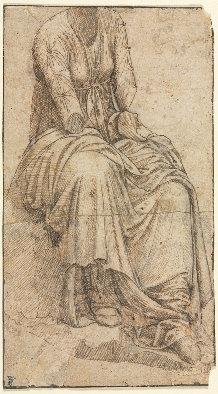 Kopi af en romersk statue af en siddende kvinde, anden halvdel af 1400-tallet. af Domenico Ghirlandaio