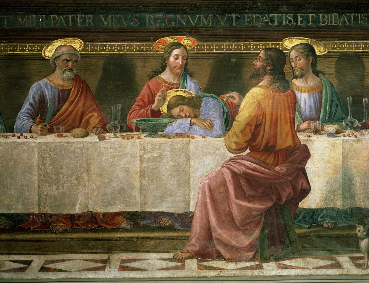 Detalje fra den sidste nadver af Domenico Ghirlandaio