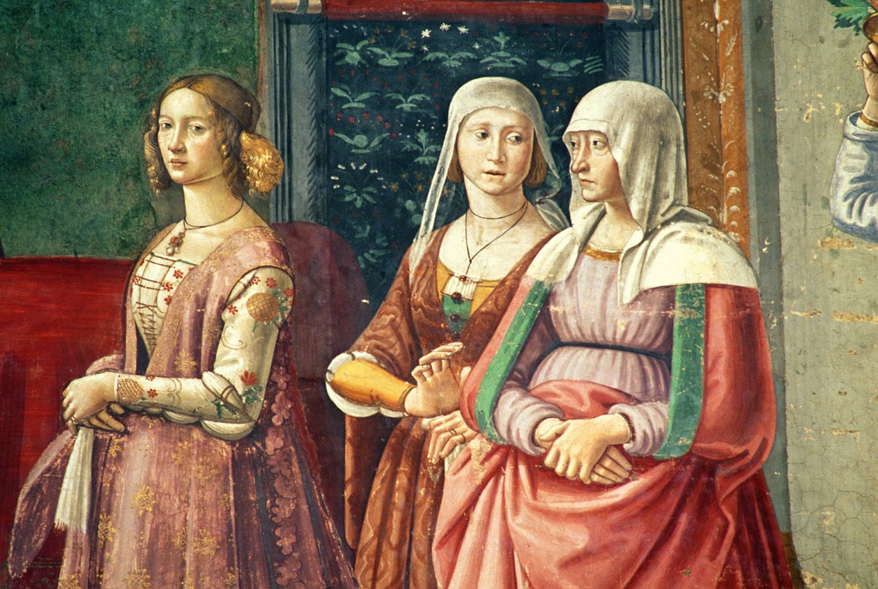 Florentinske damer, fra Johannes Døberens fødsel af Domenico Ghirlandaio