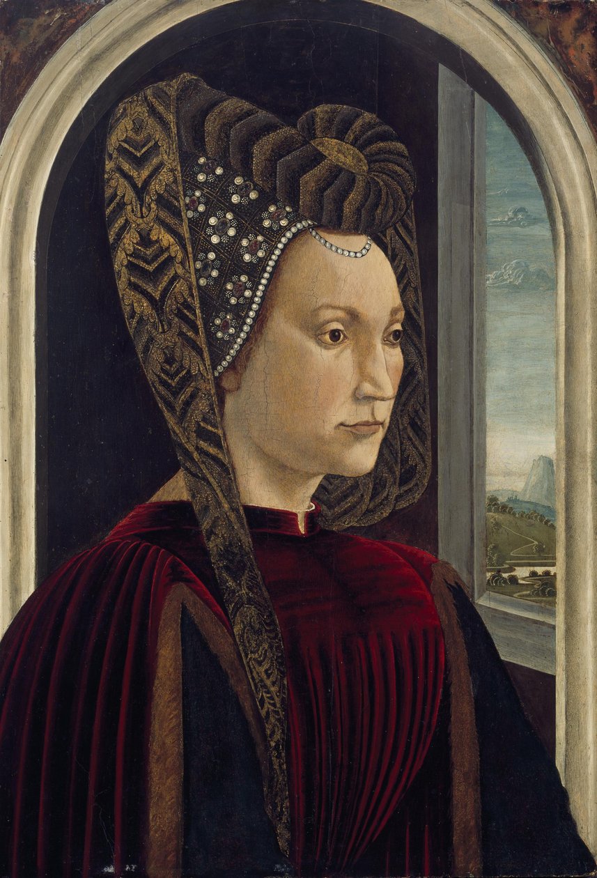 Italiensk: Formodet portræt af Clarice Orsini, Lorenzo den Prægtiges hustru Formodet portræt af Clarisa Orsini (1453-1488), Lorenzo den Prægtiges hustru af Domenico Ghirlandaio