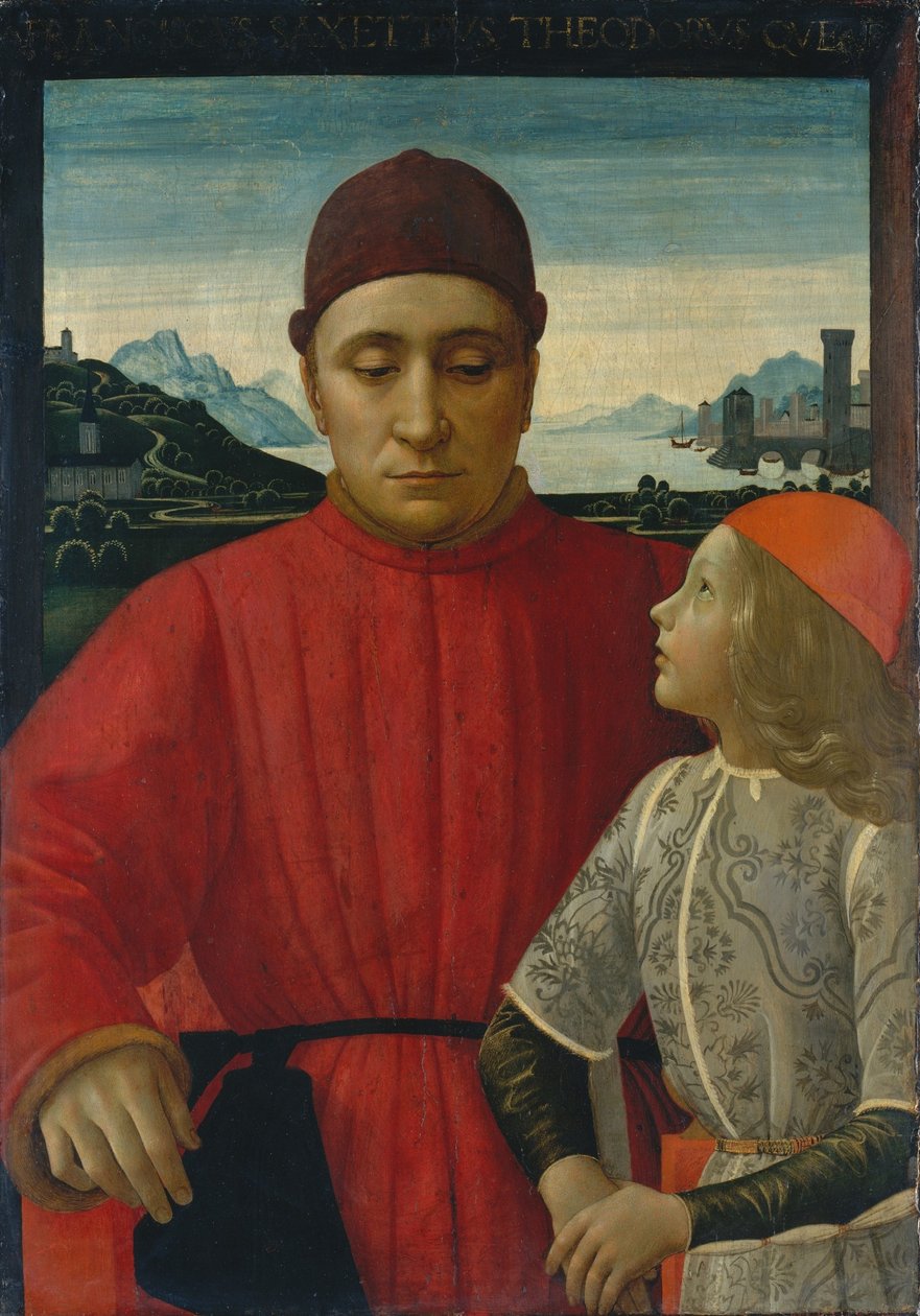 Italiensk: Portræt af Francesco Sassetti med sin søn Teodoro Francesco Sassetti og hans søn Teodoro af Domenico Ghirlandaio