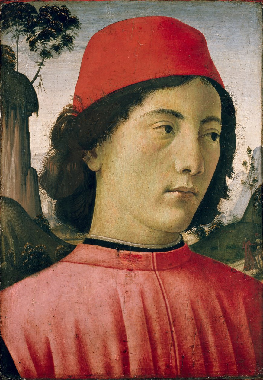 Portræt af en ung mand, c1477-1478 af Domenico Ghirlandaio