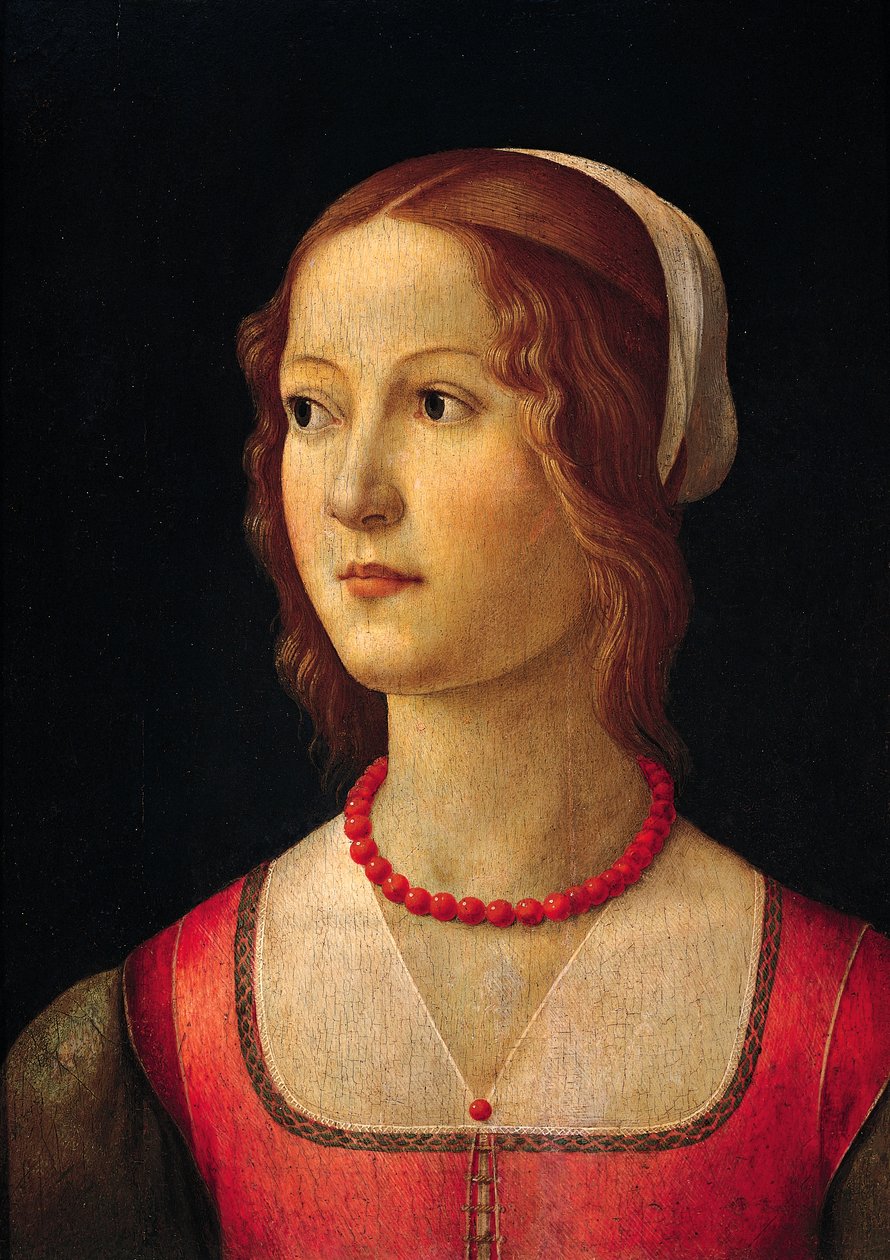 Portræt af ung pige af Domenico Ghirlandaio (1449-1494), omkring 1485 af Domenico Ghirlandaio
