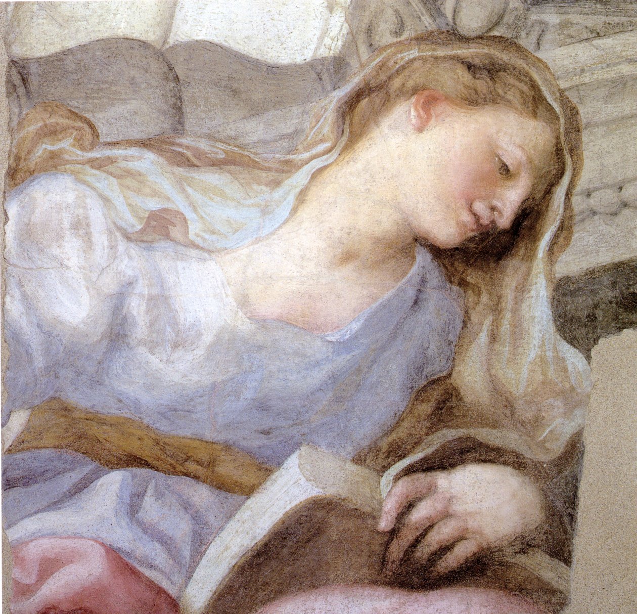 Personificering af dyd (fresko) af Domenico I Piola