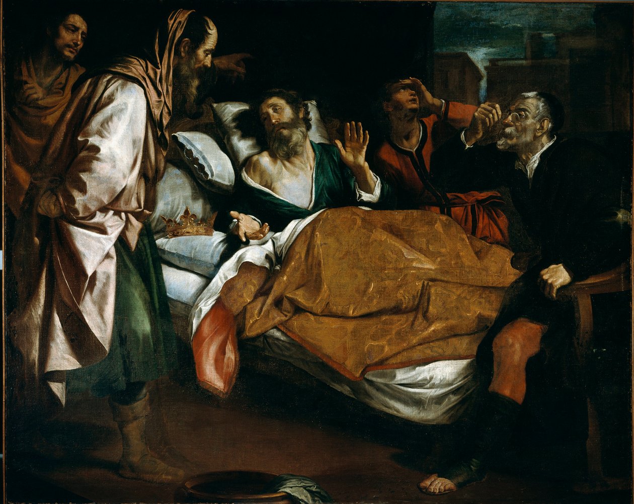 Profeten Ezechiels død Maleri af Domenico Fiasella dit il Sarzana (1589-1669) Galleria di Palazzo Bianco fra det 17. århundrede, gener af Domenico Il Sarzana Fiasella
