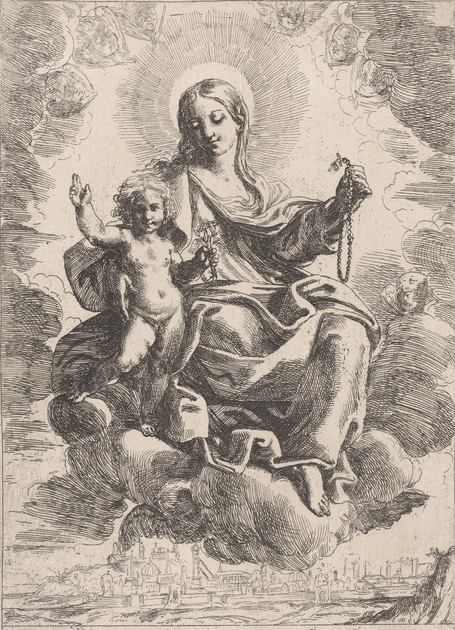 Rosenkransens jomfru, 1645-84. af Domenico Maria Canuti
