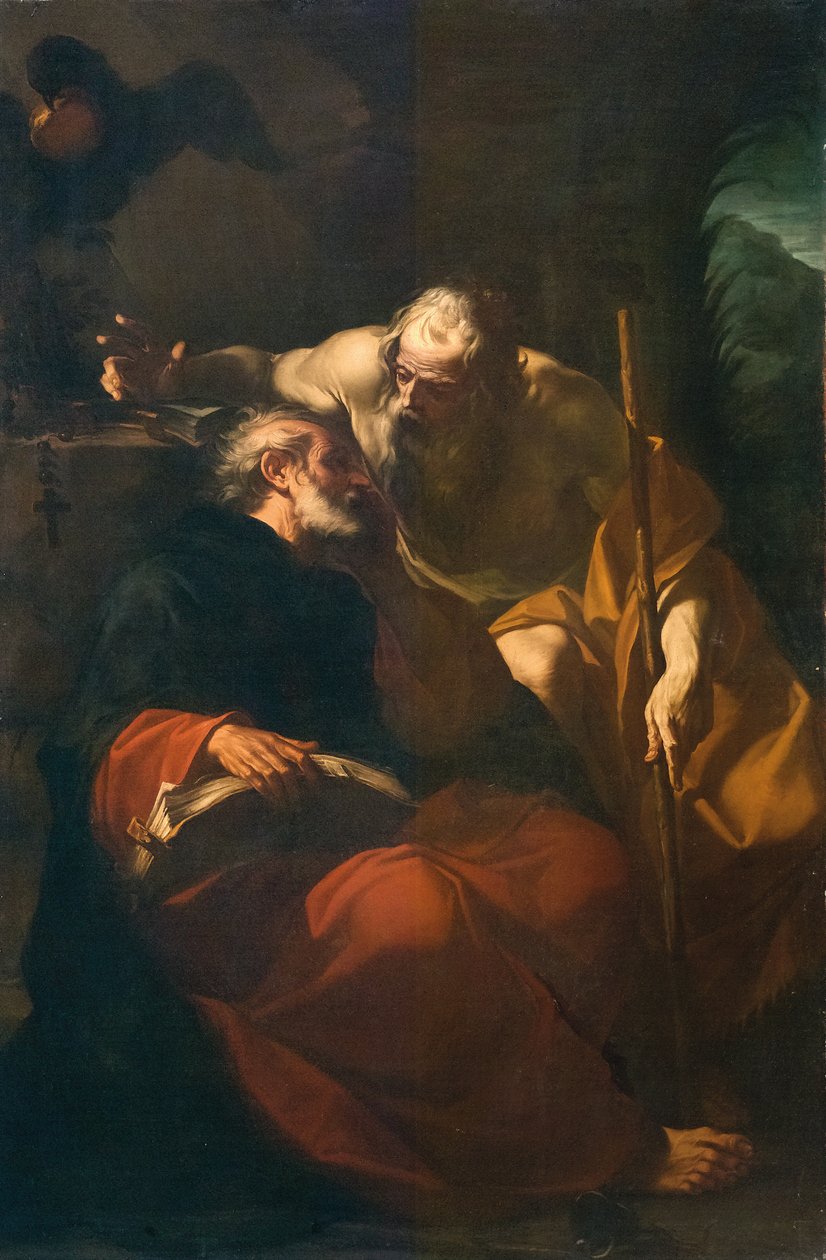 Sankt Benedikt og en Eremit af Domenico Maria Viani