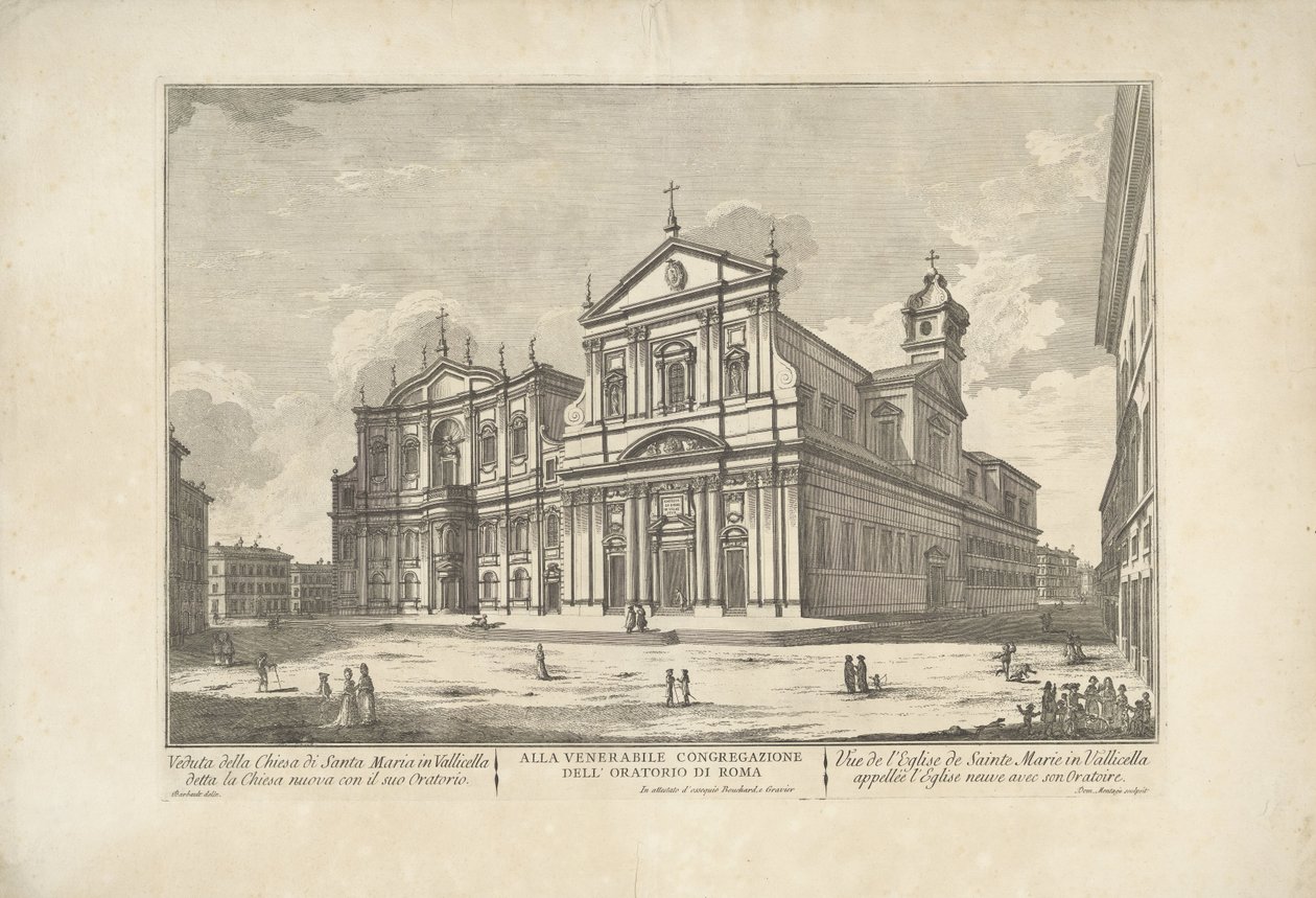 Nye Roms kirke Udsigt over kirken S. Maria i Vallicella kaldet den nye kirke med dens oratorium / Vue de l