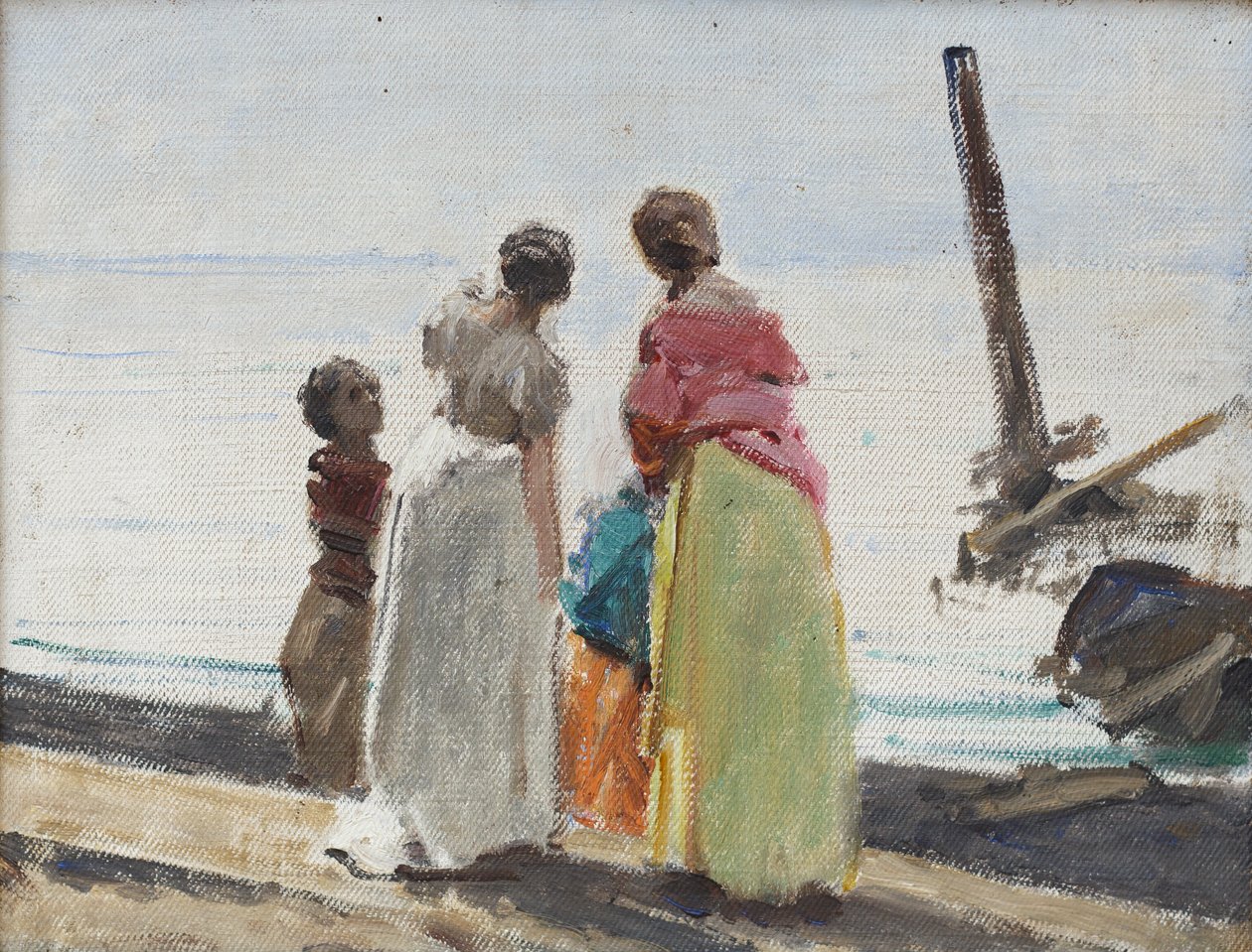 Figurer på stranden (olie på lærred) af Domenico Morelli