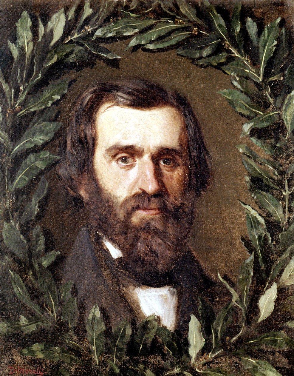 Portræt af den italienske komponist Giuseppe Verdi (1813 - 1901). Maleri af Morelli. af Domenico Morelli