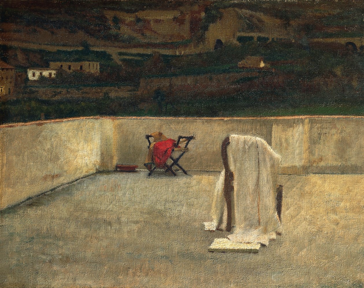 Terrassen, af Domenico Morelli, olie på lærred af Domenico Morelli