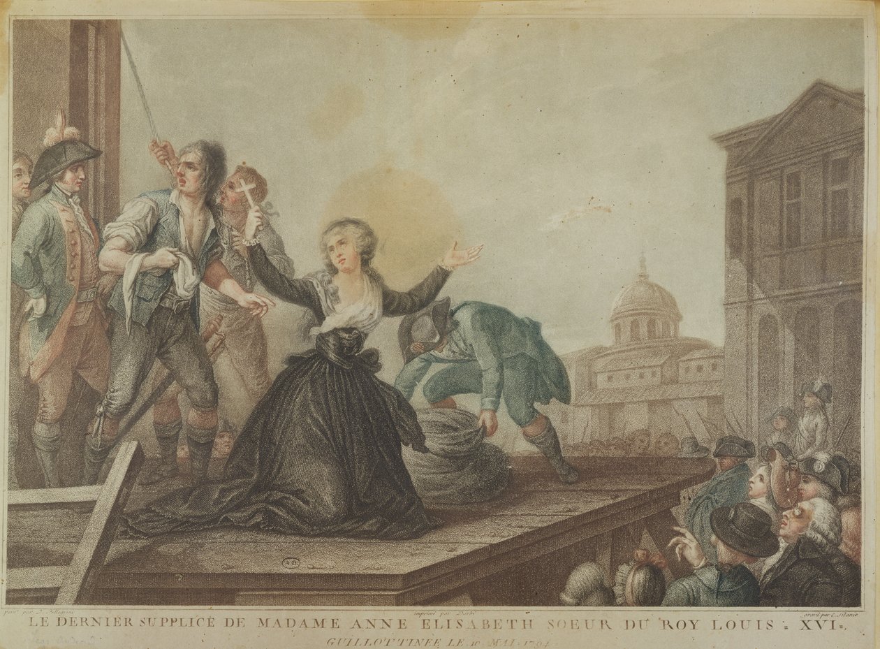 Elisabeth af Frankrig, søster til Ludvig XVI, ved guillotinen den 10. maj 1794 af Domenico Pellegrini