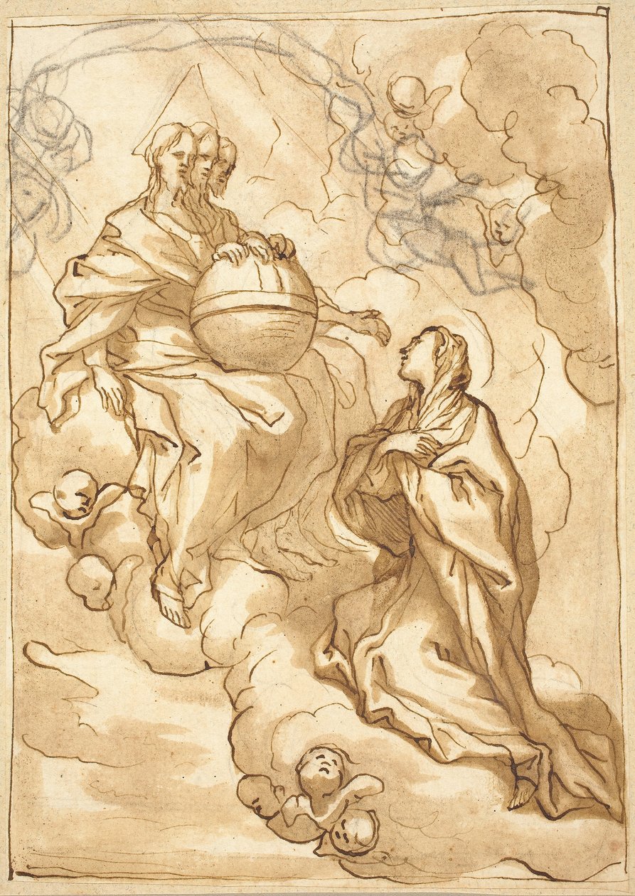 Salige Maria Vittoria Fornaris vision om treenigheden af Domenico Piola