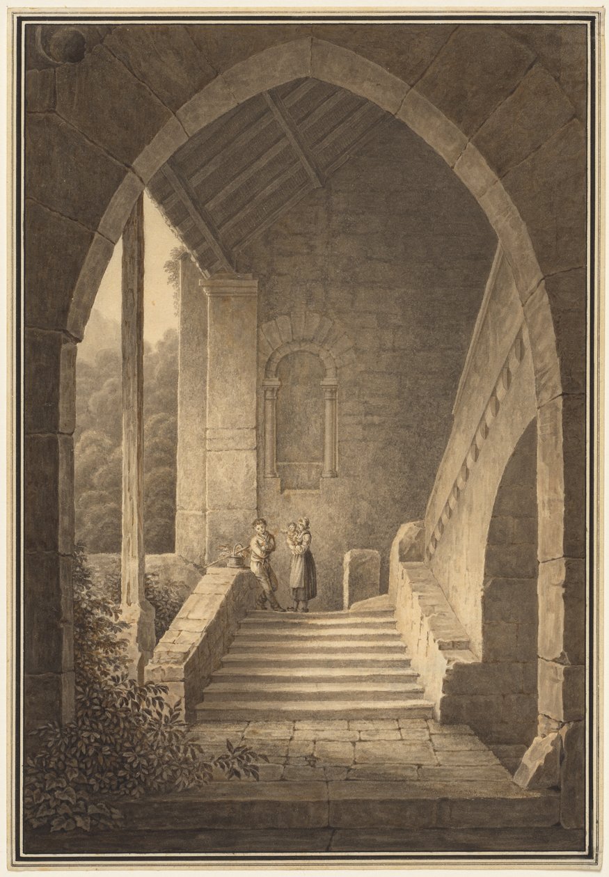 Ydertrappe af en gotisk ruin af Domenico Quaglio