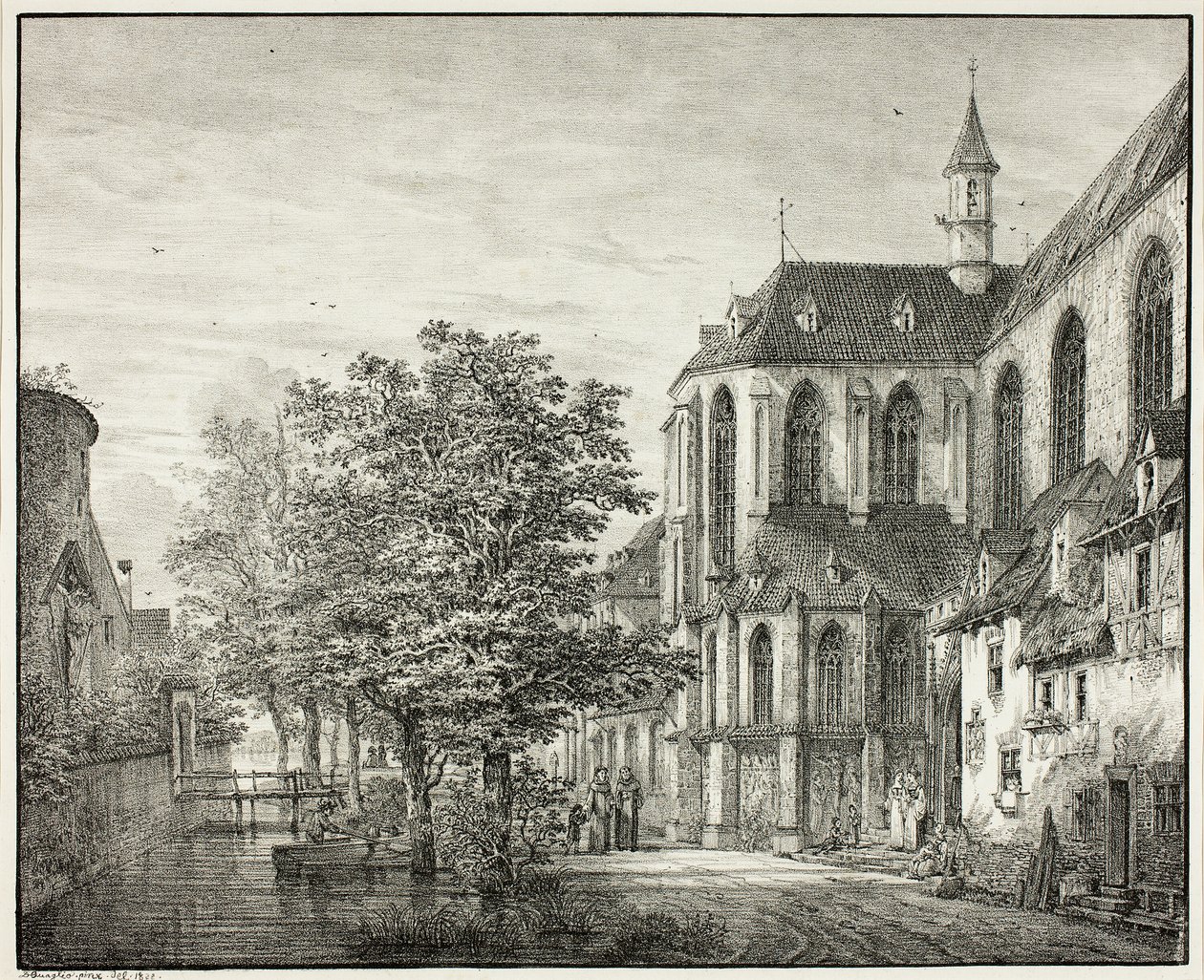 Sognekirken ved Boppard ved Rhinen af Domenico Quaglio