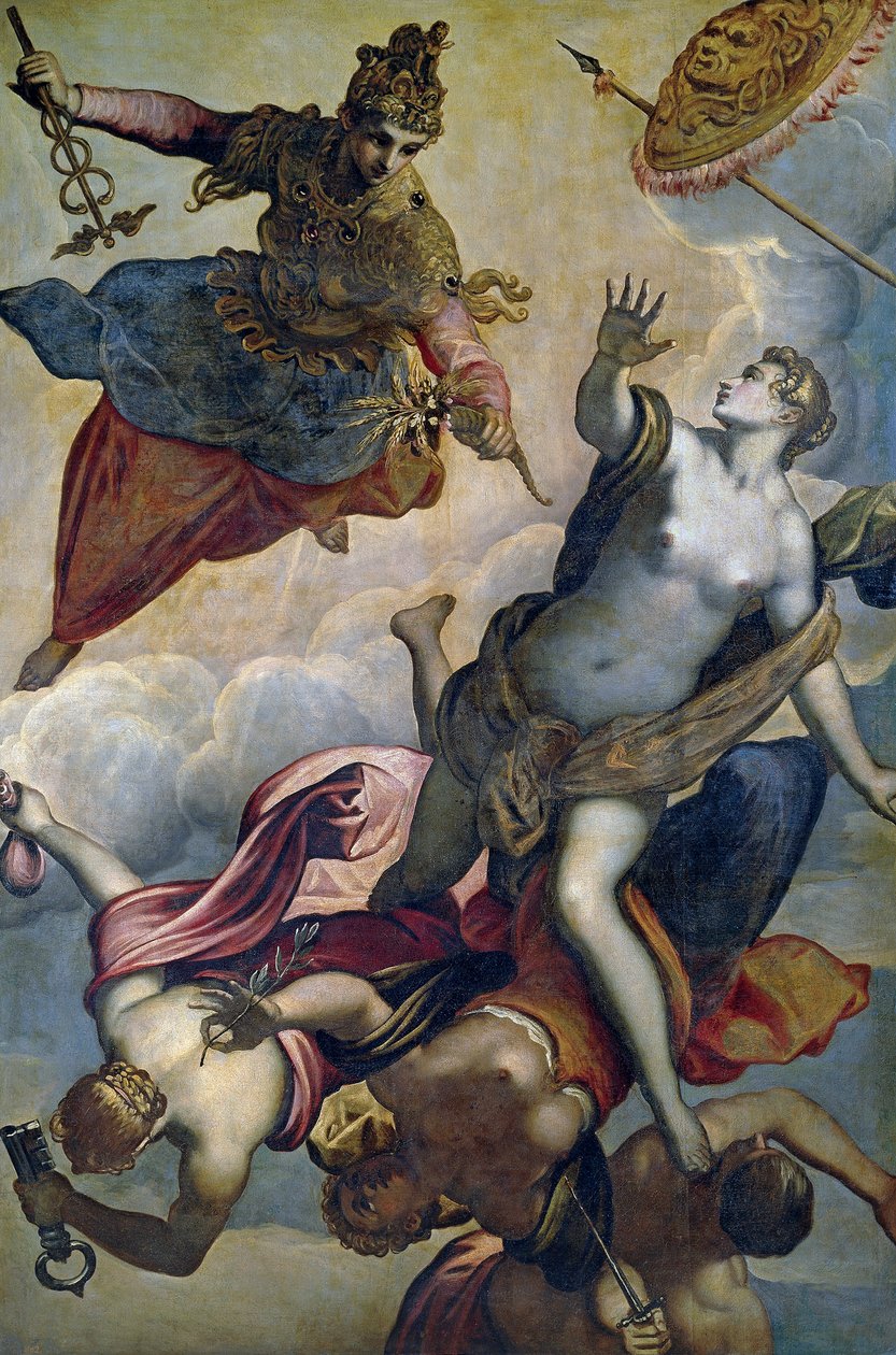 "" Allegorie de la prosperite "" (Velstanden) Peinture de Domenico Tintoretto dit le Tintoret (1560-1635) Slutningen af ​​det 16. århundrede Dim 207x140 cm Prado Museum, Madrid af Domenico Robusti Tintoretto