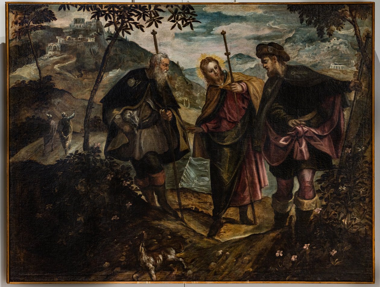 Møde på vejen til Emmaus (olie på lærred) af Domenico Robusti Tintoretto