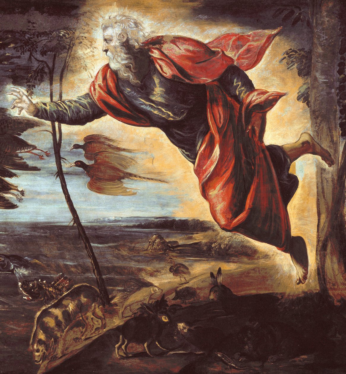 Dyrenes skabelse. detalje - olie på lærred af Domenico Robusti Tintoretto
