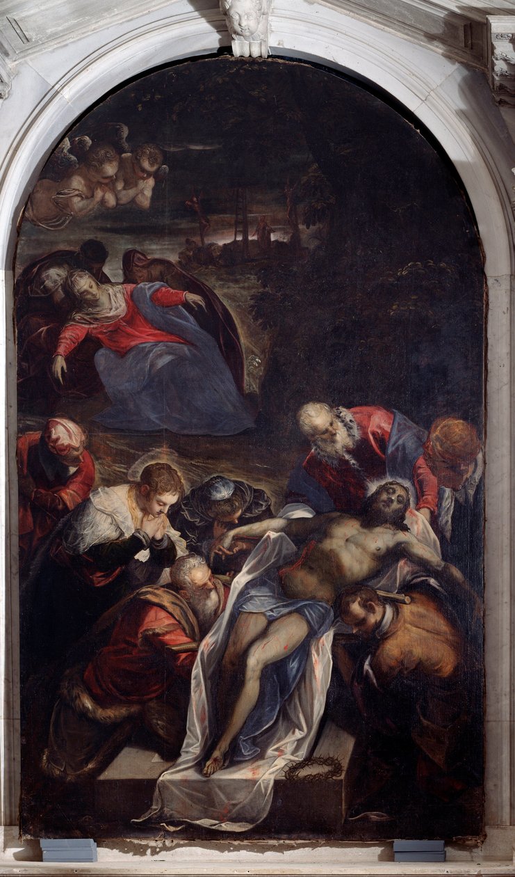 Aflejringen ved graven (maleri af Domenico Robusti Tintoretto