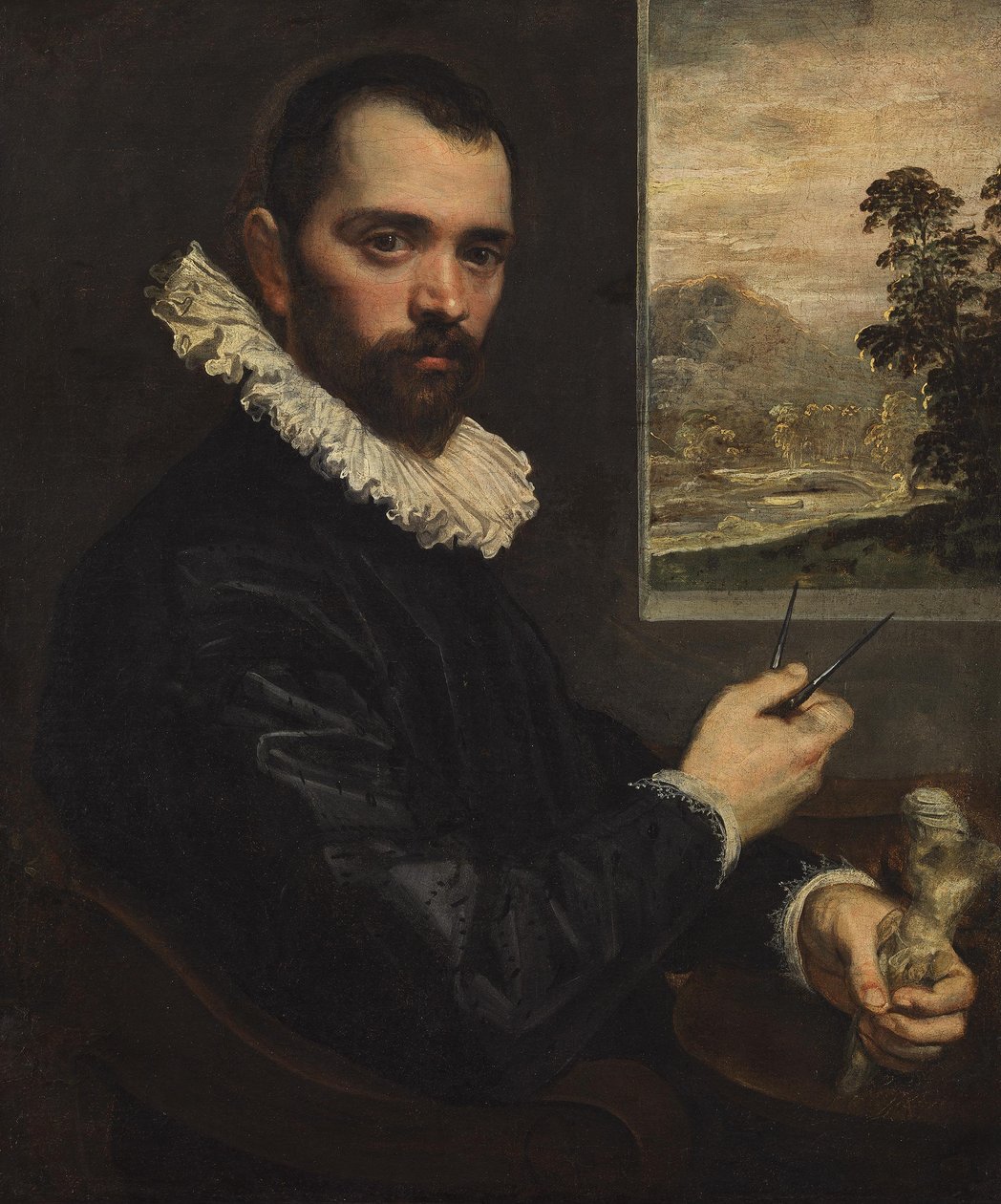 Tysk: Portræt af en maler af Domenico Tintoretto