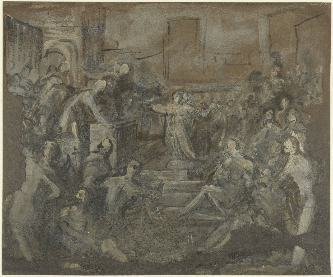Saint Catherine i diskussion med de skriftkloge af Domenico Tintoretto